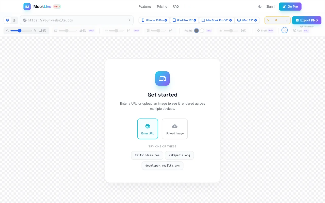 iMockLive device mockup studio