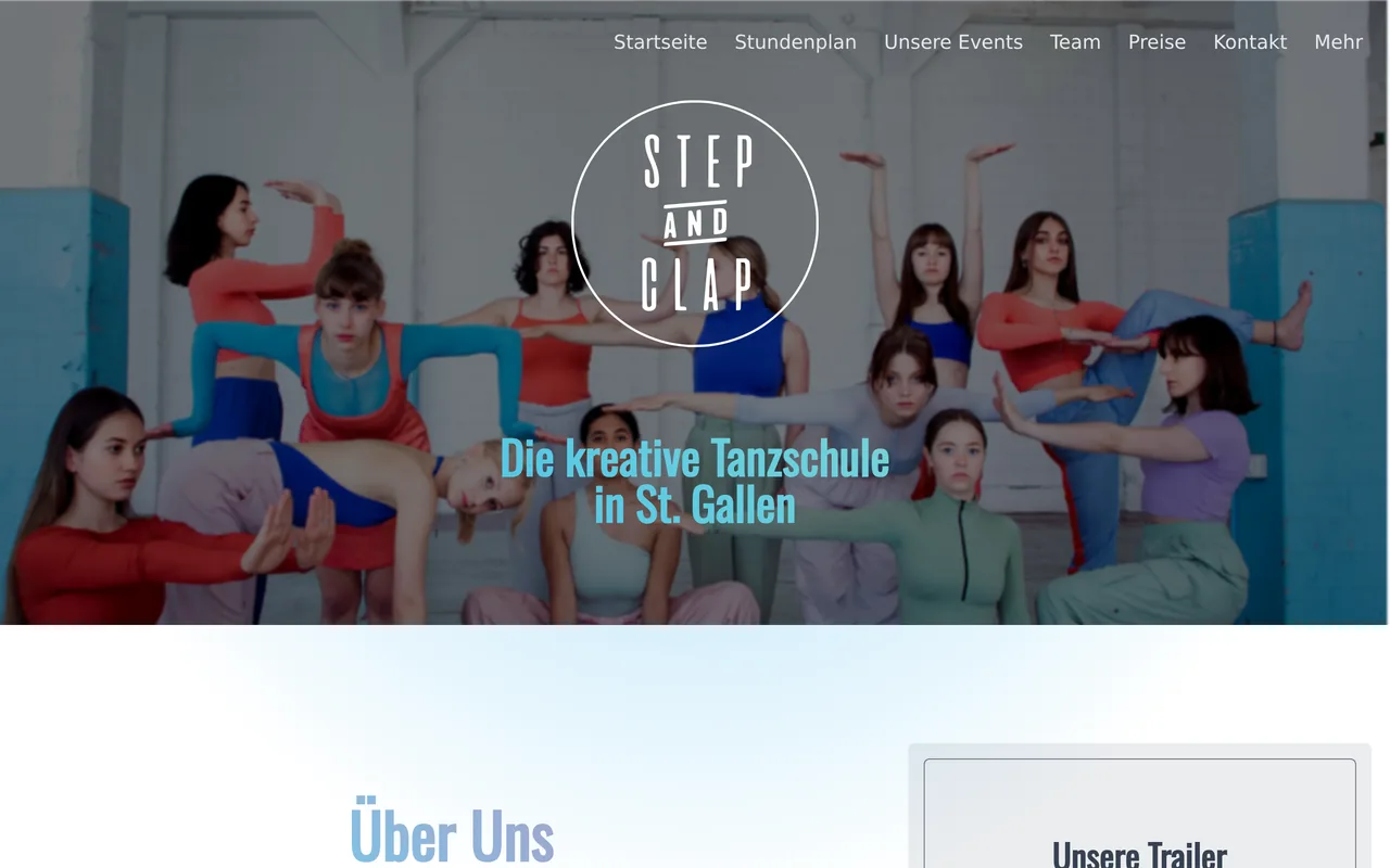 STEP AND CLAP dance school website